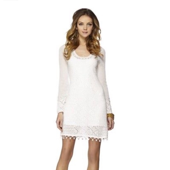 Lilly Pulitzer White Athena Crochet Sweater Dress - Picture 2 of 6